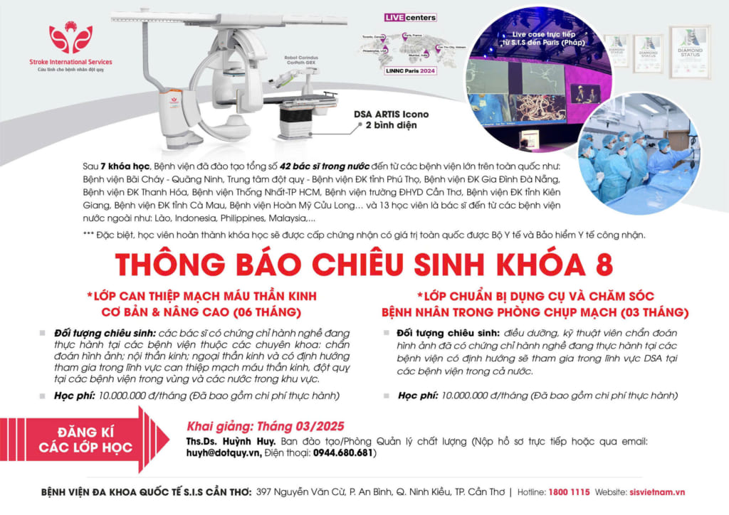 THÊM MỘT HỌC VIÊN QUỐC TẾ HOÀN THÀNH CHƯƠNG TRÌNH ĐÀO TẠO CAN THIỆP THẦN KINH TẠI BỆNH VIỆN ĐA KHOA QUỐC TẾ S.I.S CẦN THƠ