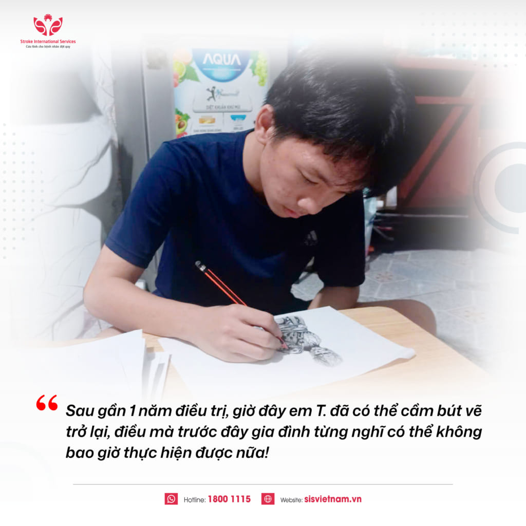 Giữ lại giấc mơ làm họa sĩ cho nam sinh lớp 8 sau cơn xuất huyết não nguy kịch