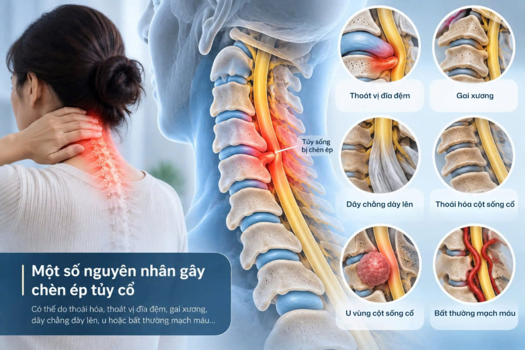Chèn ép tủy cổ: Bệnh lý dễ bị nhầm với đột quỵ